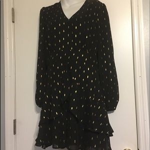 Free generation black/ gold Long  sleeves dress